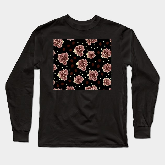 rose pattern Long Sleeve T-Shirt by FineArtworld7